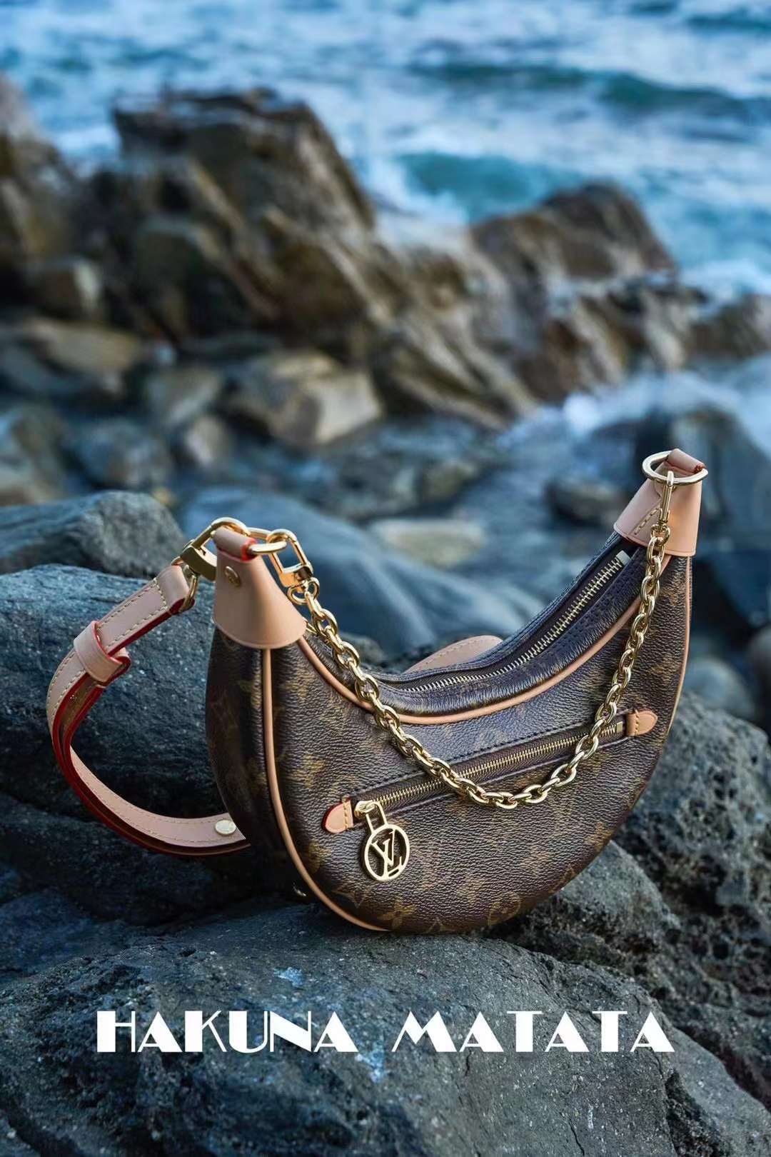 LV LOOP 老花半月包 最新芯片版本 M81098