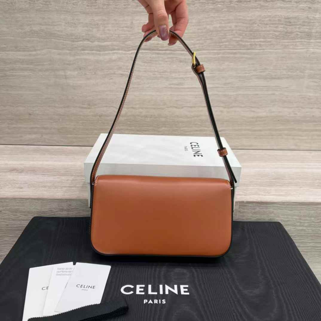 CELINE CLAUDE天然牛皮革肩背包