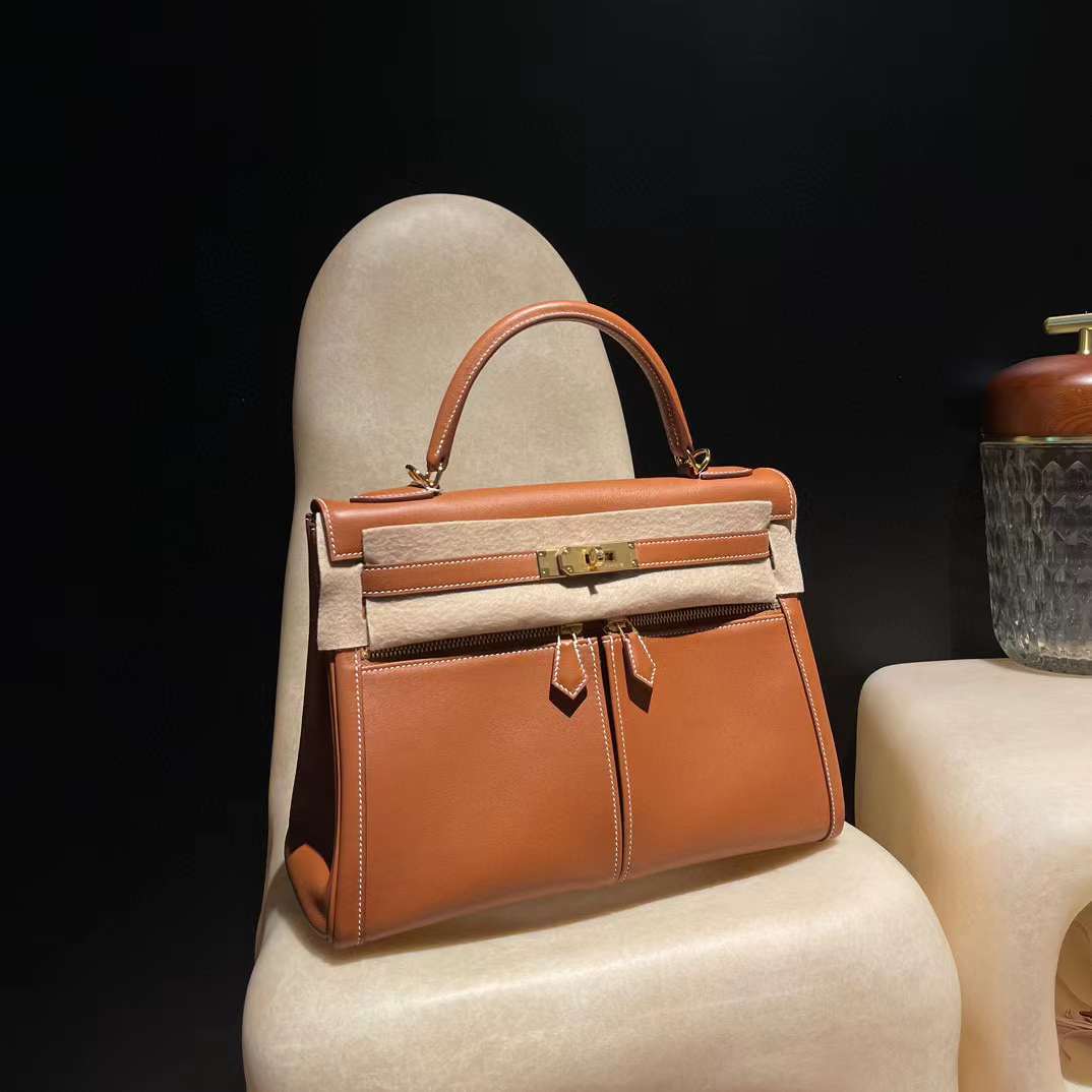 HERMES KELLY LAKIS 32CM SWIFT 37 金棕 金扣