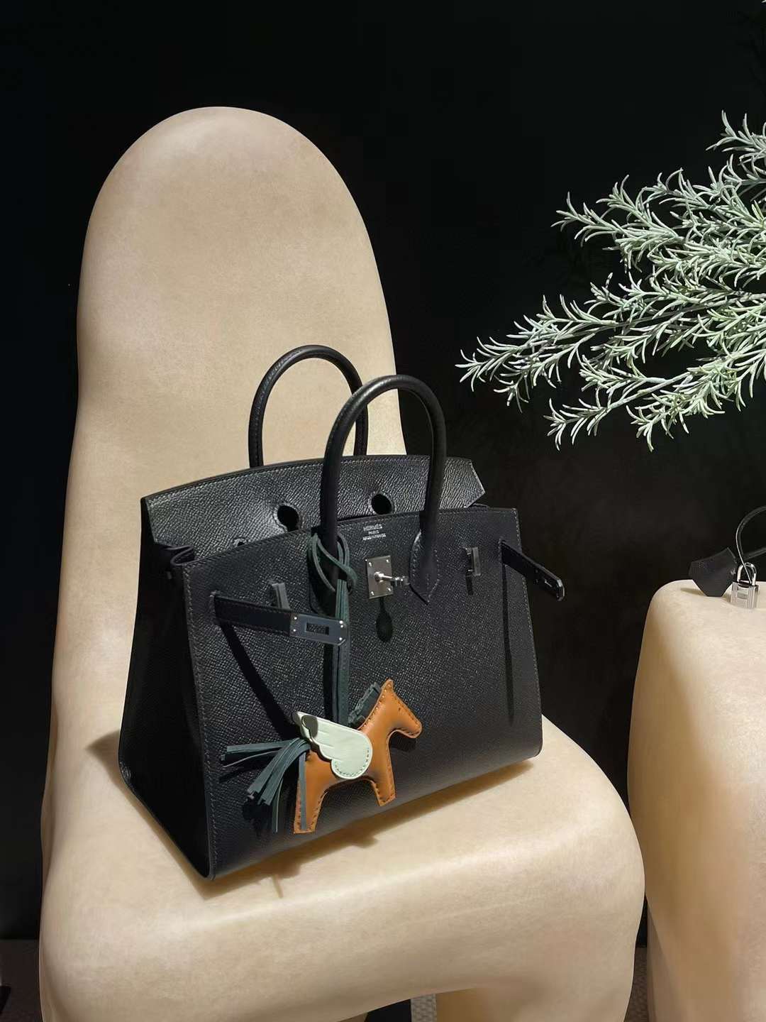 HERMES BIRKIN 25CM 89 黑色金扣 外縫線 EPSOM 皮 鉑金包