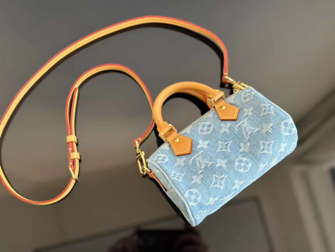 LV NANO SPEEDY 牛仔印花波士頓包 M11212