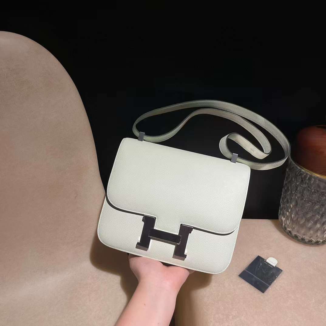 HERMES CONSTANCE 新款 EPSOM 皮 0S 氣泡綠銀釦康康包 24CM