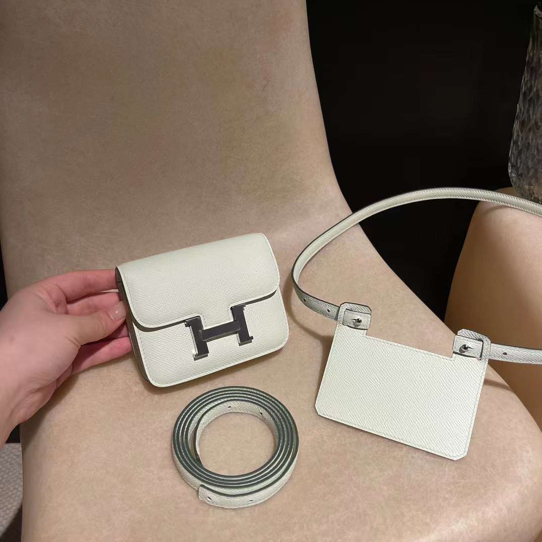 HERMES CONSTANCE SLIM EPSOM 0S氣泡綠 銀扣 康康腰包 升級改良版