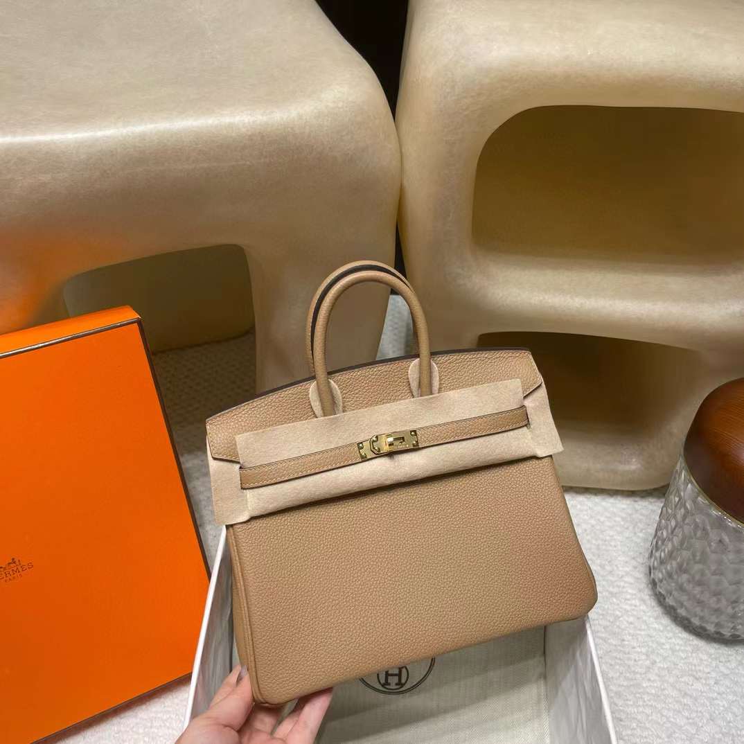 HERMES BIRKIN 25CM 瑪薩拉茶色 金釦 TOGO小牛皮 鉑金包