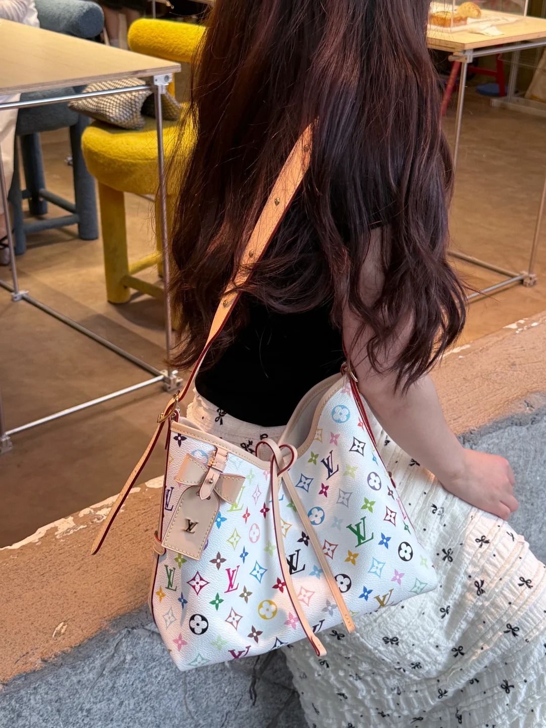 LV CARRY ALL 村上隆聯名 白三彩 小號