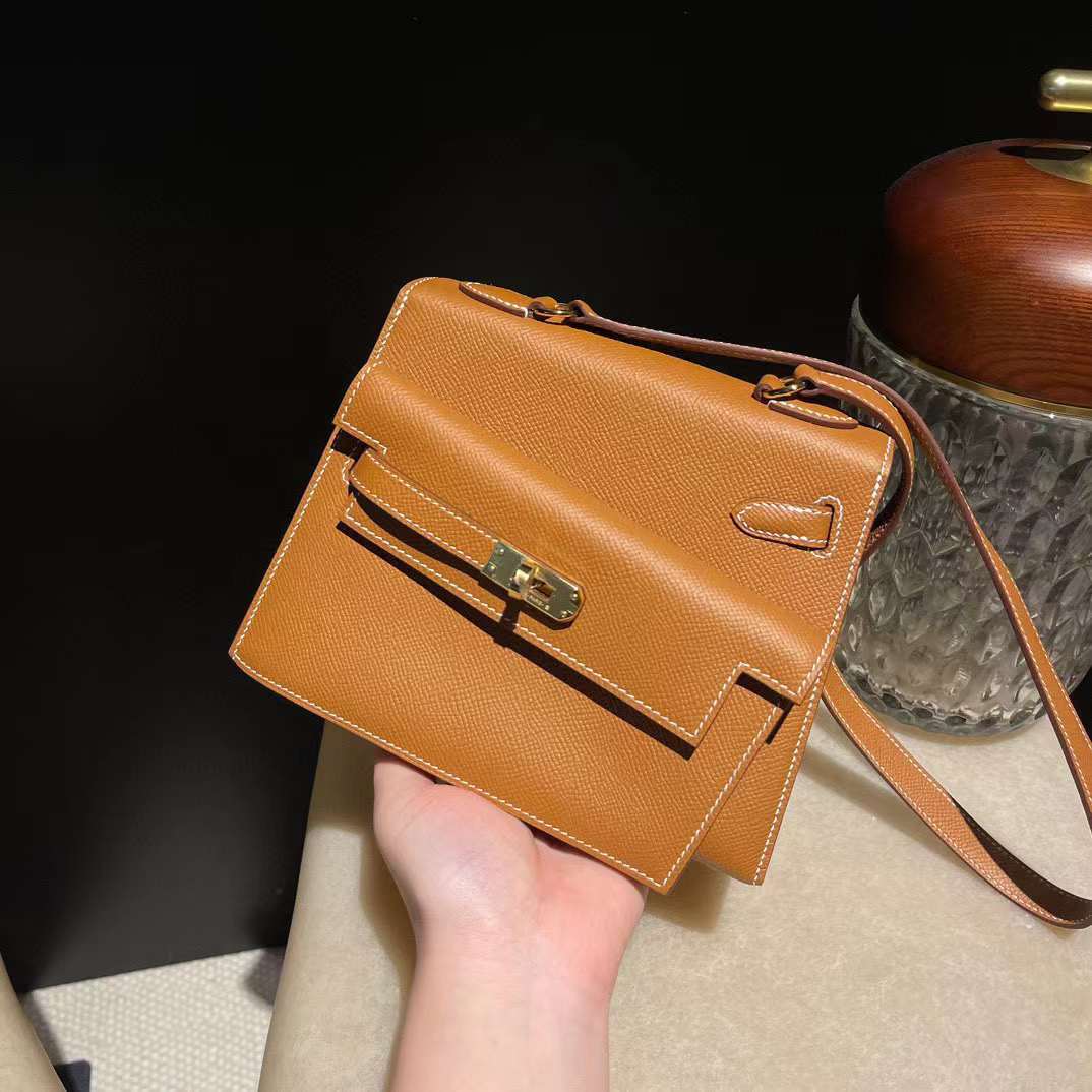HERMES DESORDRE 雙面KELLY EPSOM皮 37金棕