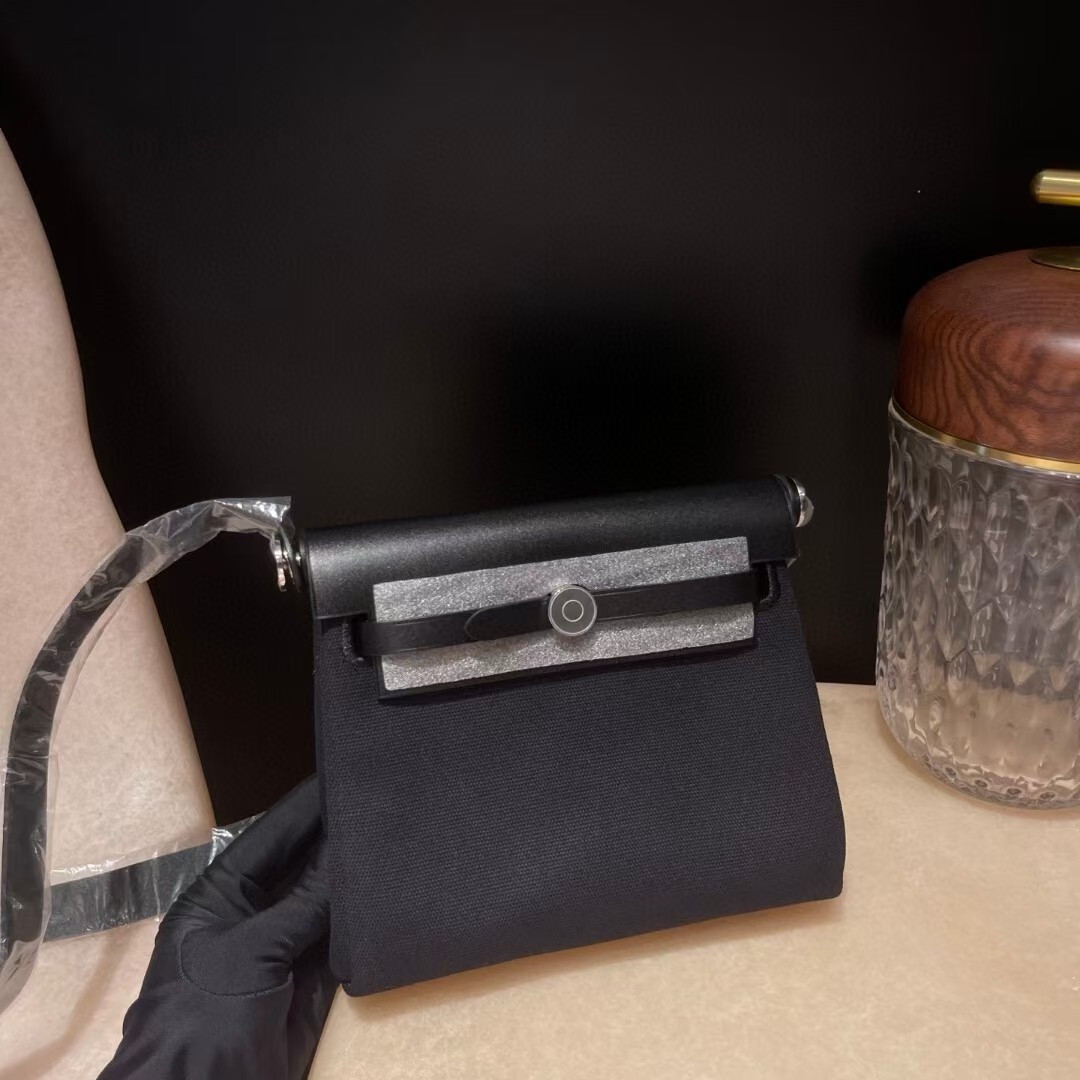 HERMES MINI HERBAG 帆布拚牛皮 (六色)