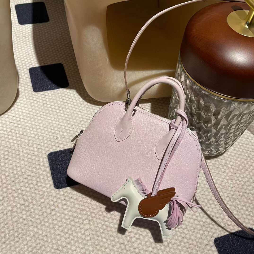 HERMES MINI BOLIDE 山羊皮 09夢幻粉紫 銀扣