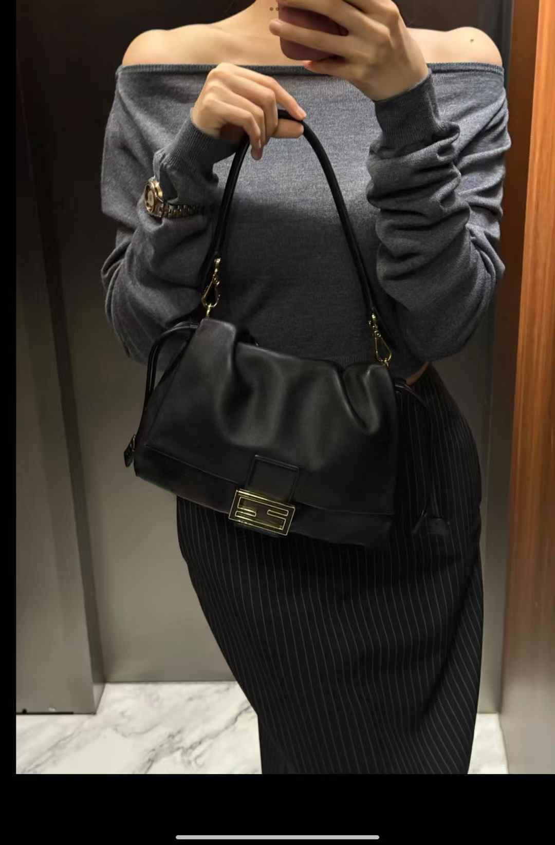 FENDI Mamma Baguette 大號(黑)