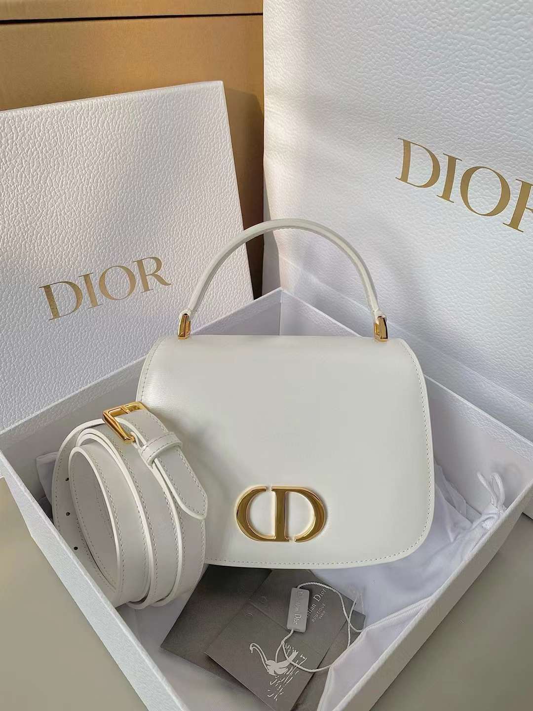 DIOR TOP HANDLE 蒙田30 白色 大號