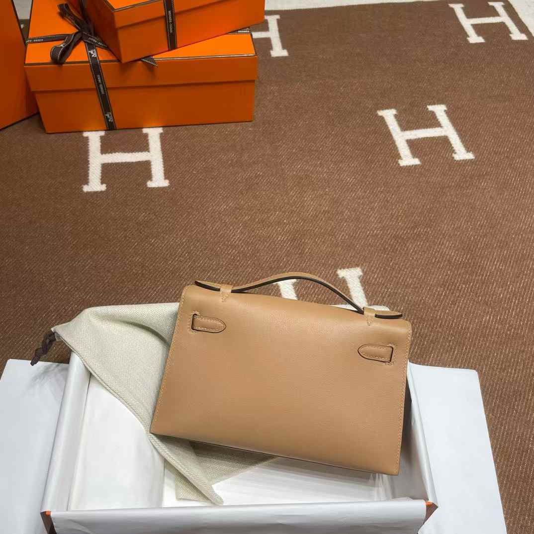 Hermes Kelly pochette 一代手拿包 瑪薩拉茶色 金扣