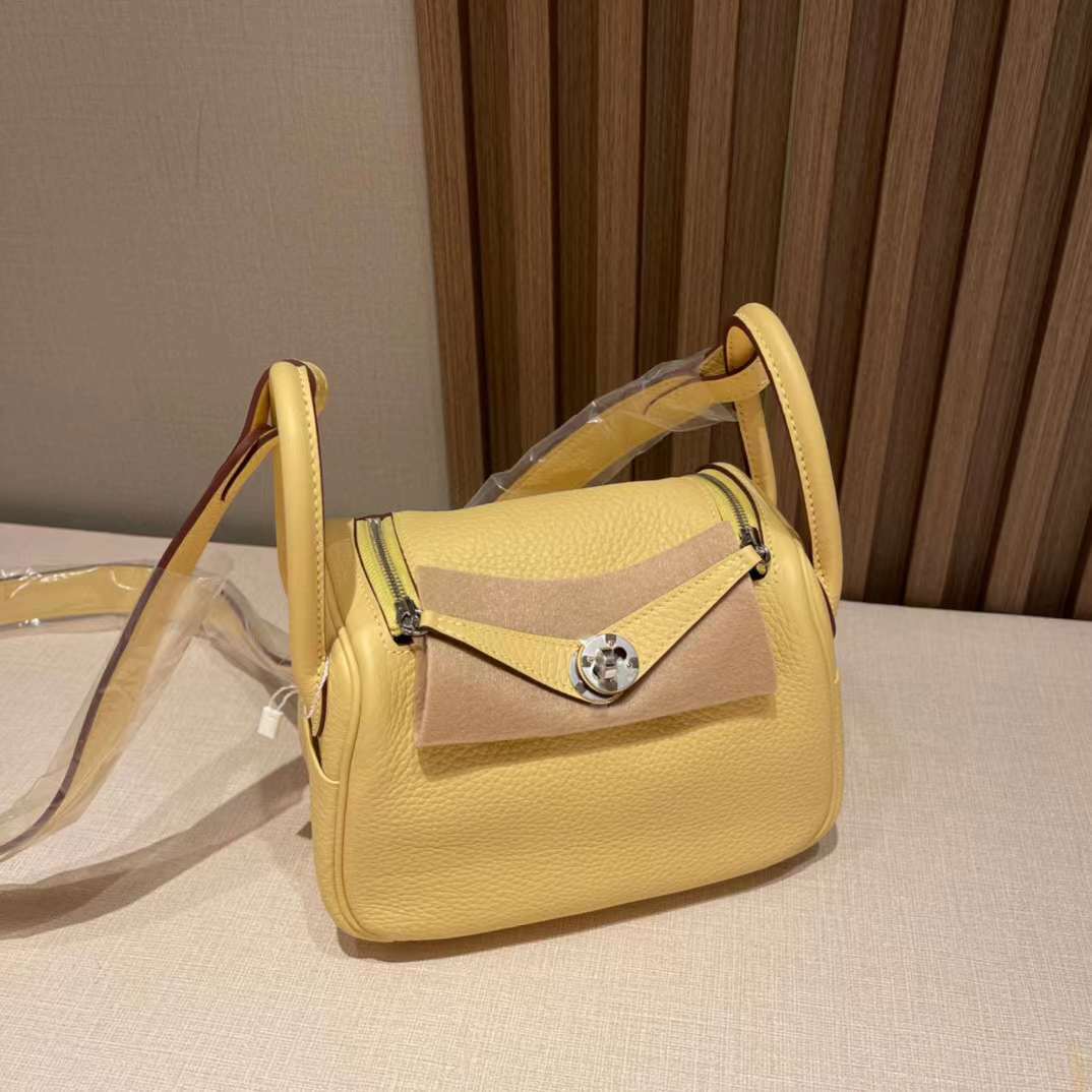 HERMES LINDY CLEMENCE皮 1Z 小雞黃JAUNE