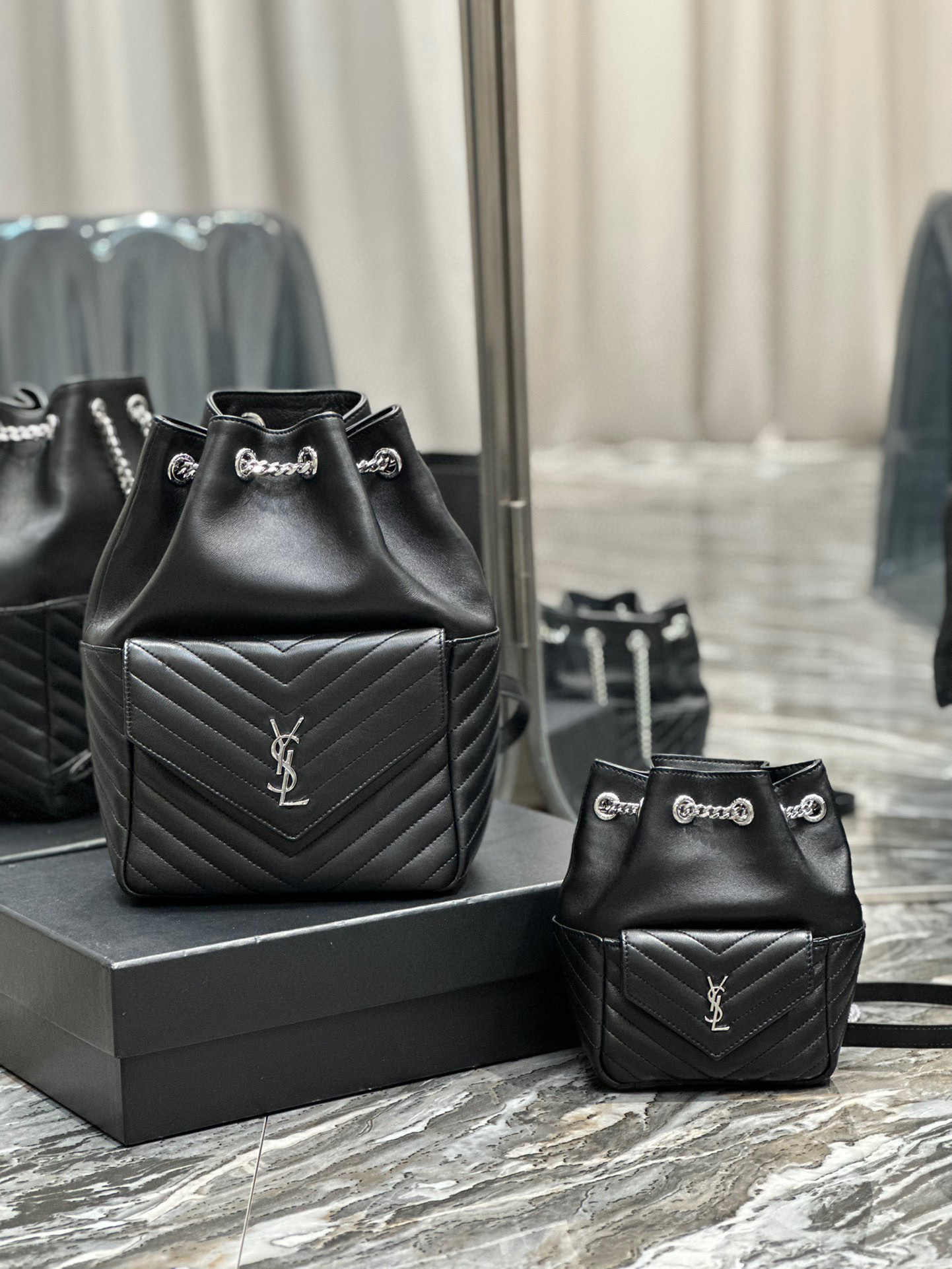 Y*L JOE小羊皮雙肩後背包 (ROSE同款) 銀釦/金釦