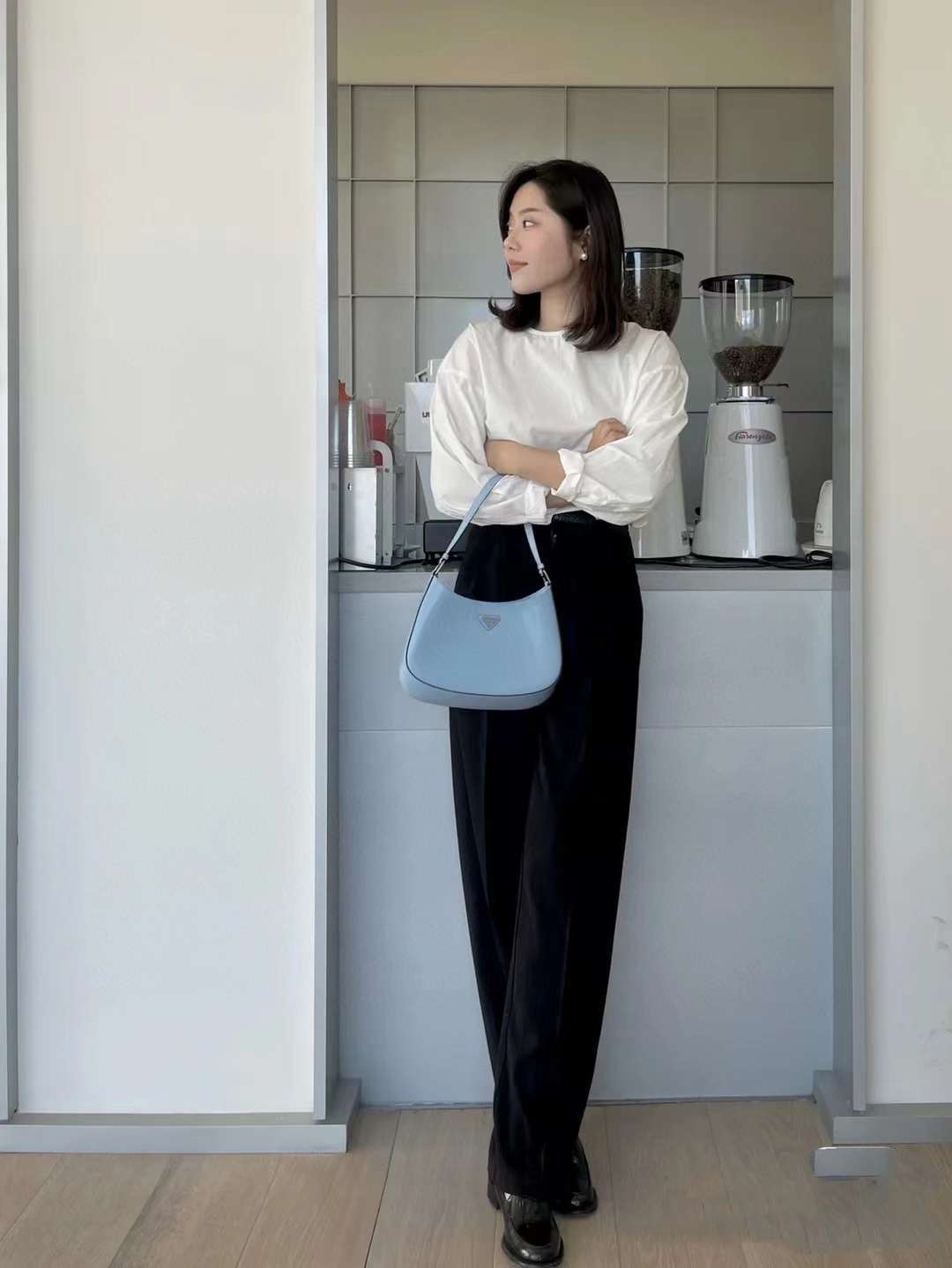 PRADA CLEO拋光皮革掛肩袋 小號 (多色)