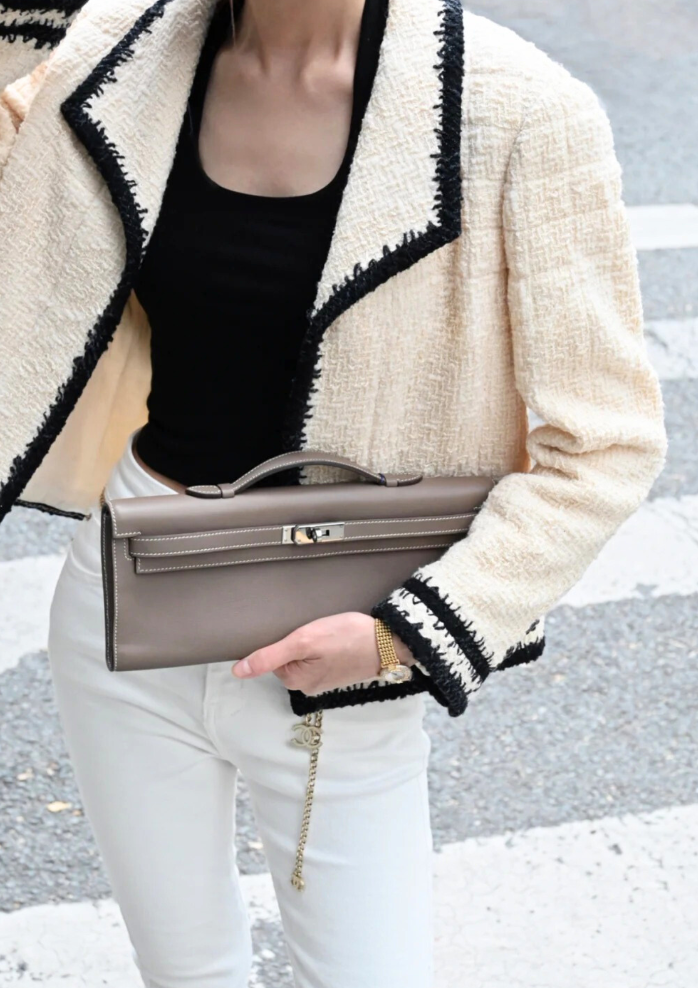 HERMES KELLY CUT SWIFT皮 18大象灰 手拿包