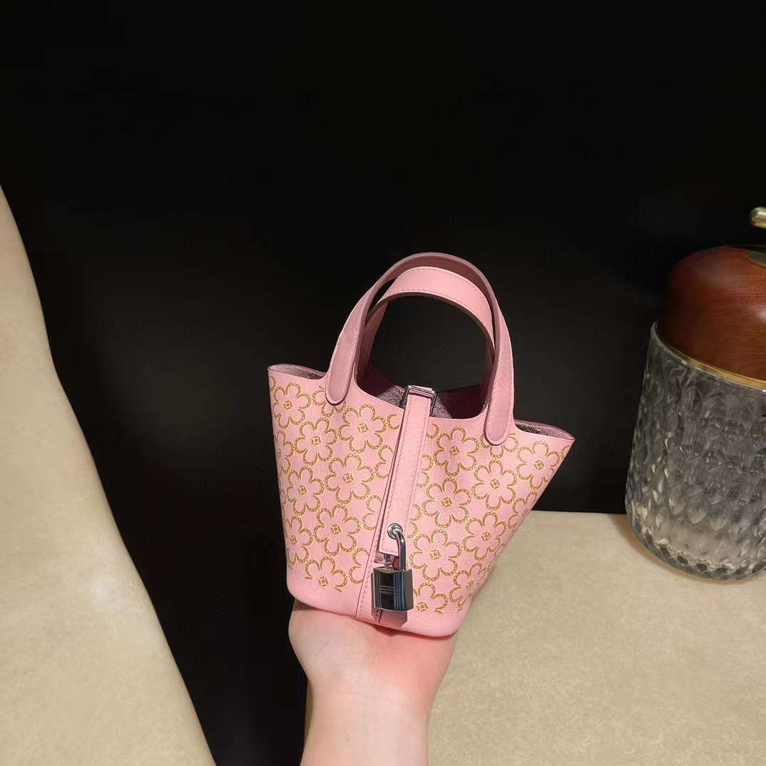 HERMES PICOTIN LOCK MICRO LUCKY SWIFT 3Q粉14CM 菜籃子