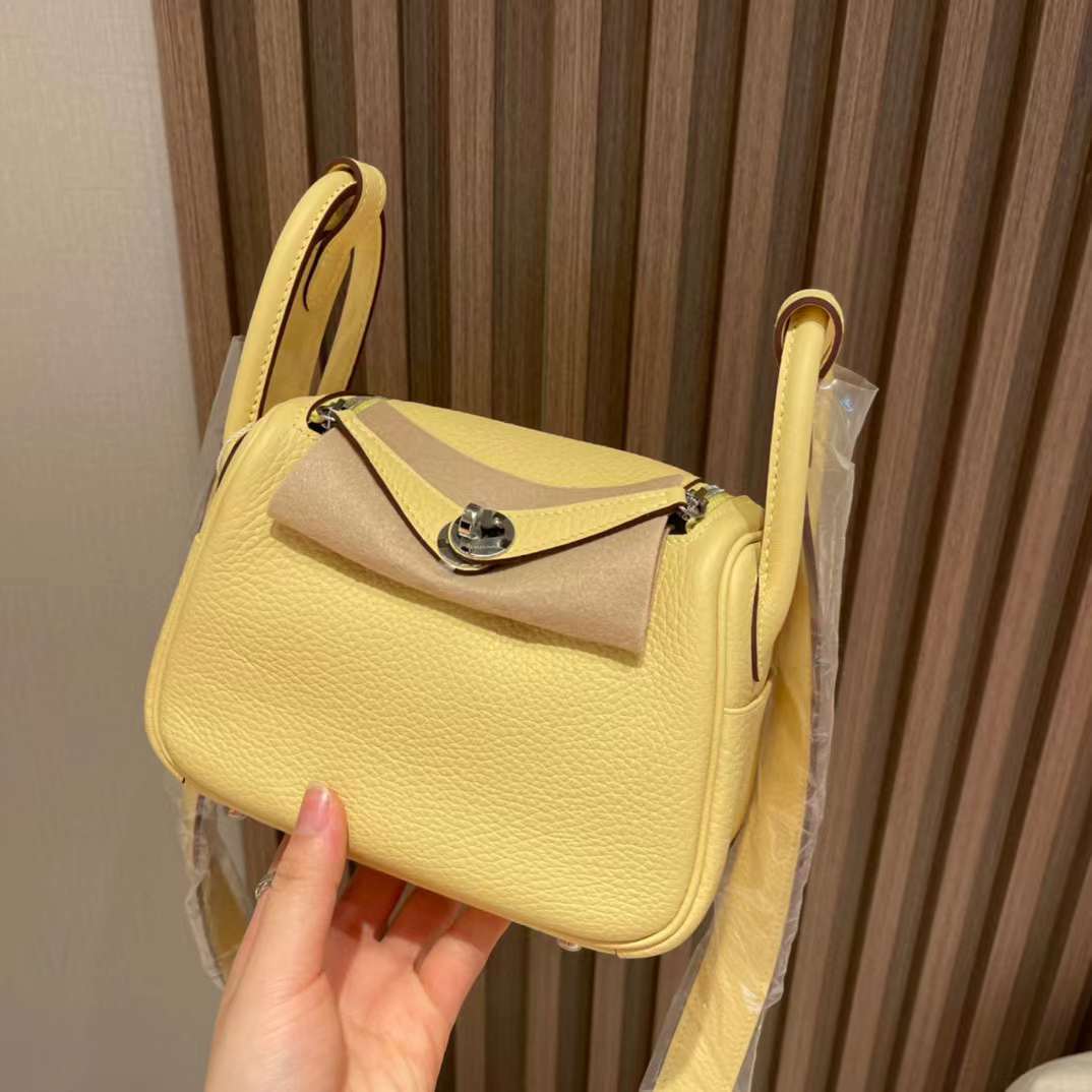 HERMES LINDY CLEMENCE皮 1Z 小雞黃JAUNE