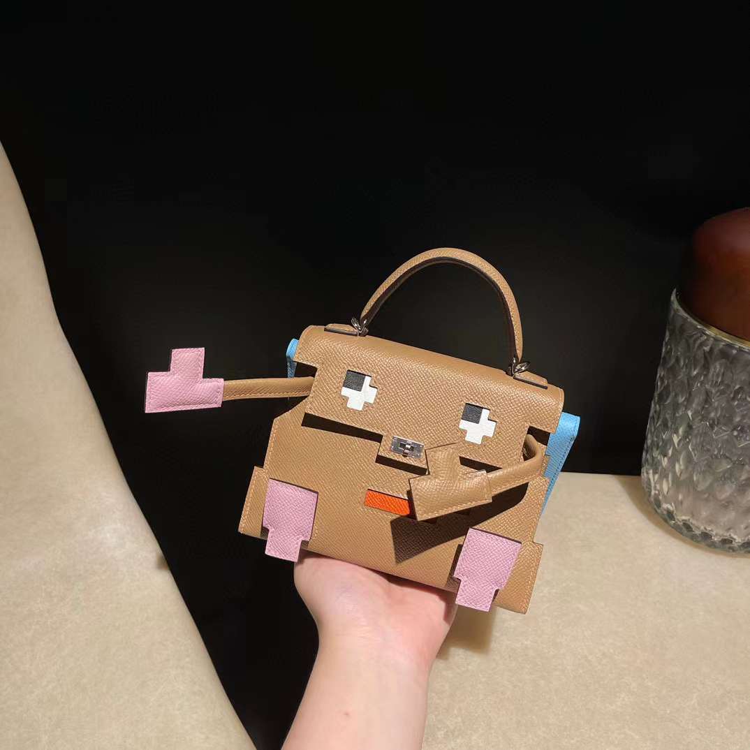 HERMES KELLYDOLE DOLL PICTO 0M瑪薩拉茶色 馬賽克娃娃包 [HE0095-600]