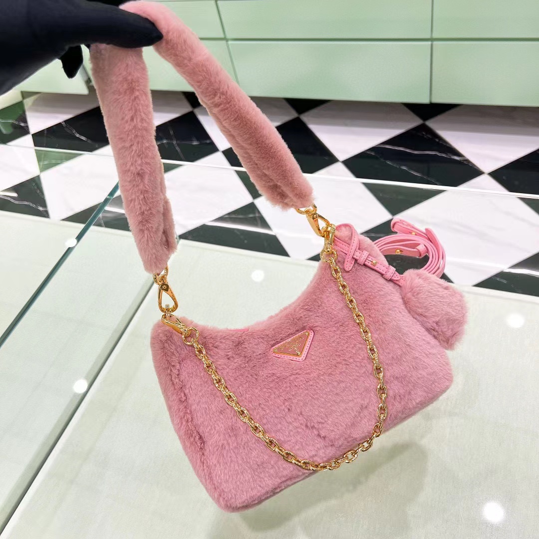 PRADA 絨皮迷你手袋 (三色)