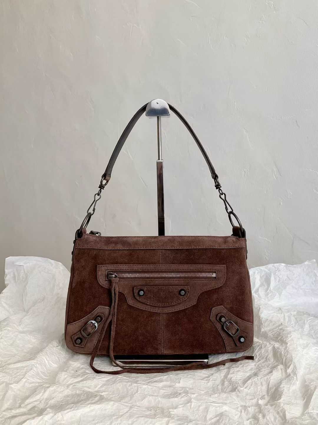 BALEN_GAGA le city moto 麂皮 深棕色