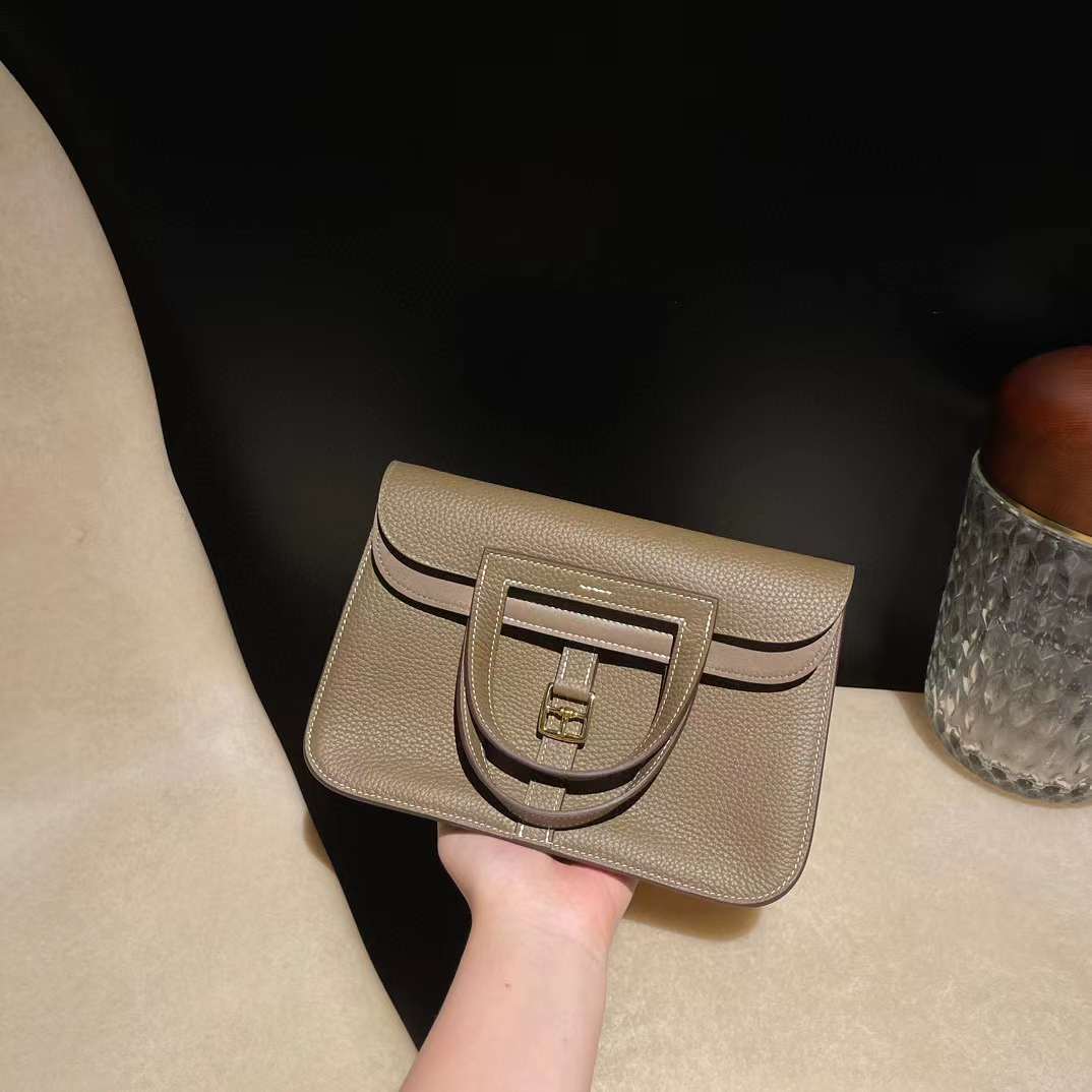 HERMES HALZAN CLEMENCE皮 18大象灰 25/31