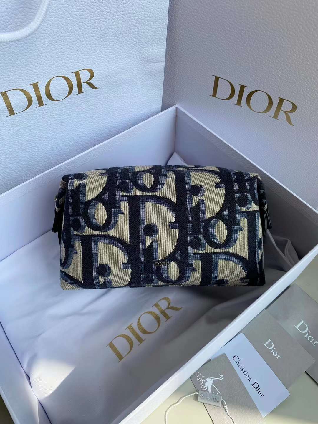 DIOR OBLIQUE 新老花化妝包/手拿包 (兩色)