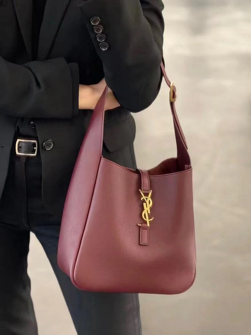 Y*L LE5A7 HOBO手袋 酒紅色金釦牛皮 小號/大號