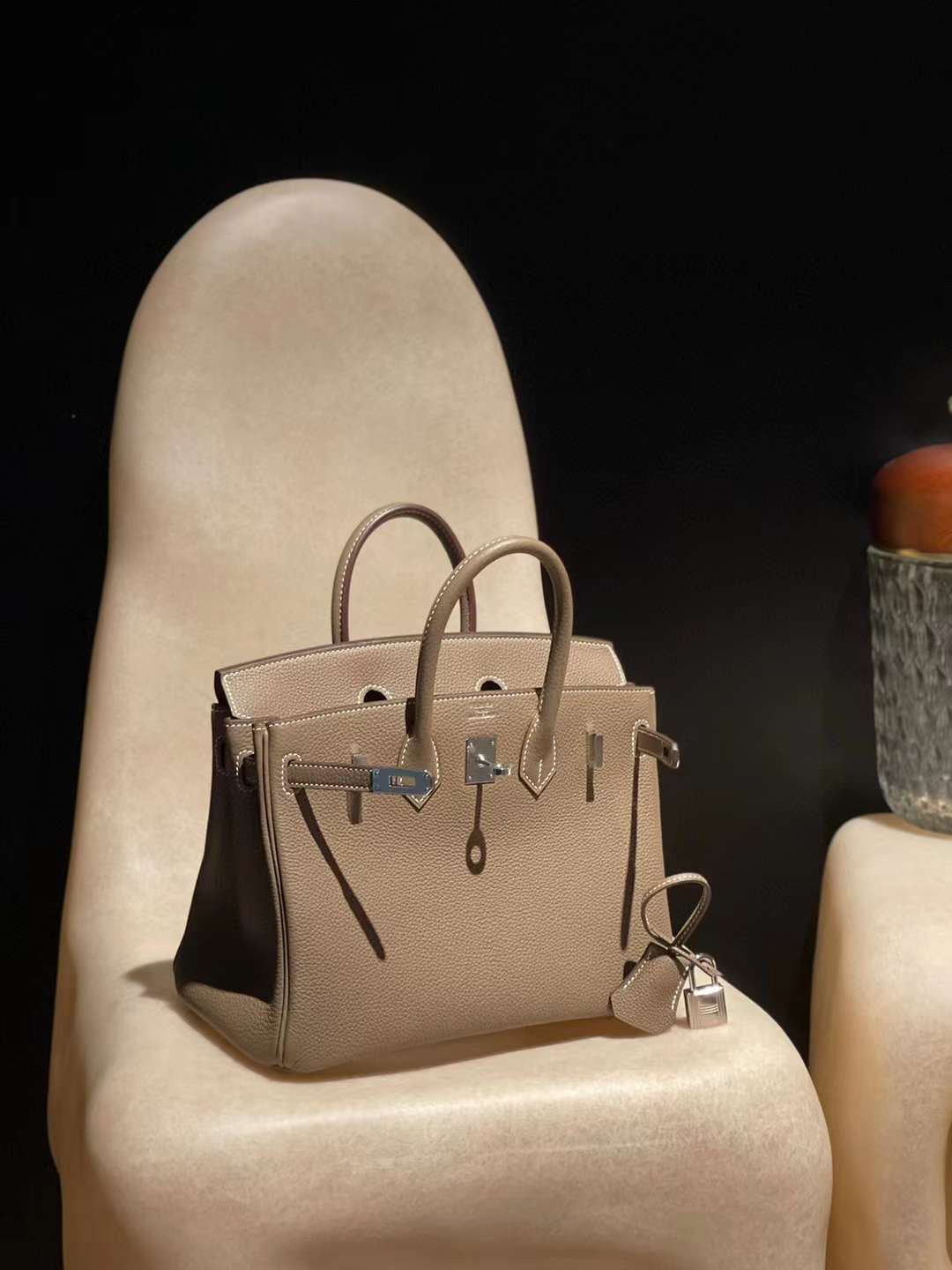 HERMES BIRKIN 25CM 18大象灰銀扣 TOGO小牛皮 鉑金包