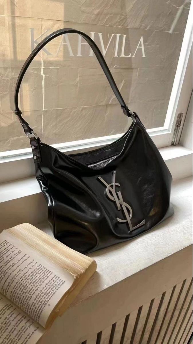 Y*L 中古款 黑銀單肩大HOBO