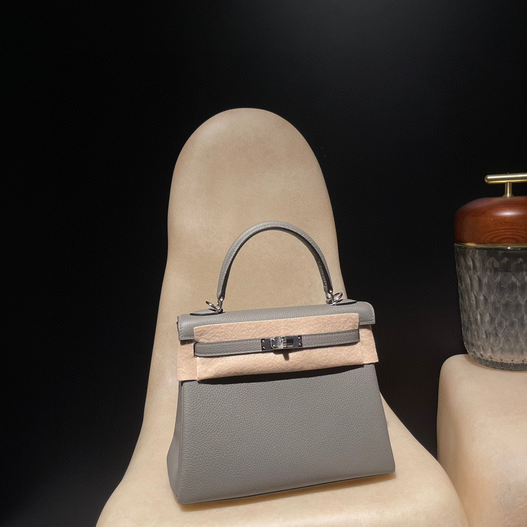 HERMES KELLY TOGO皮 0L積雨雲灰 銀釦 25/28/32/35