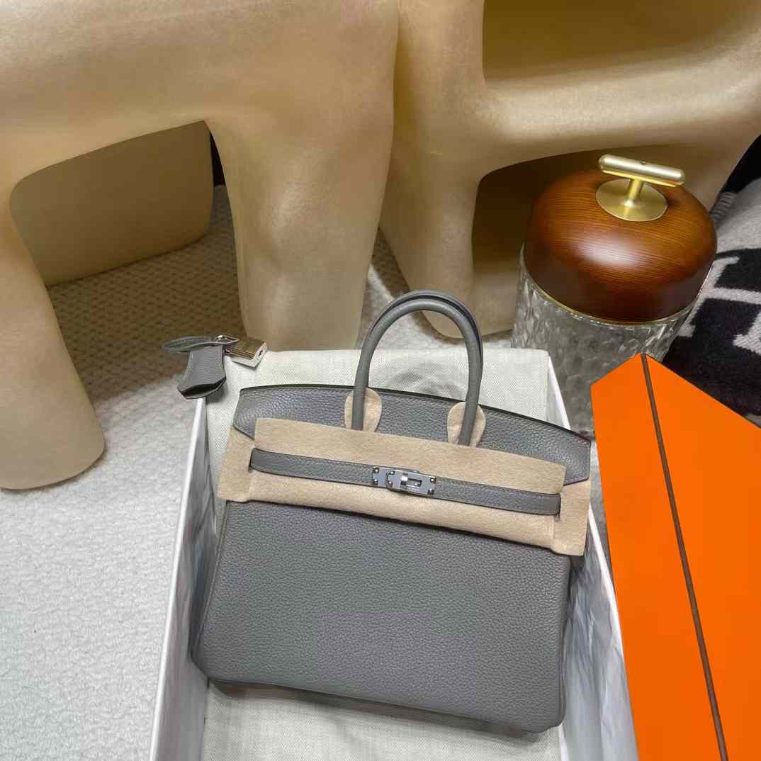 HERMES BIRKIN 25CM 0L 積雨雲灰 銀扣 TOGO小牛皮 鉑金包
