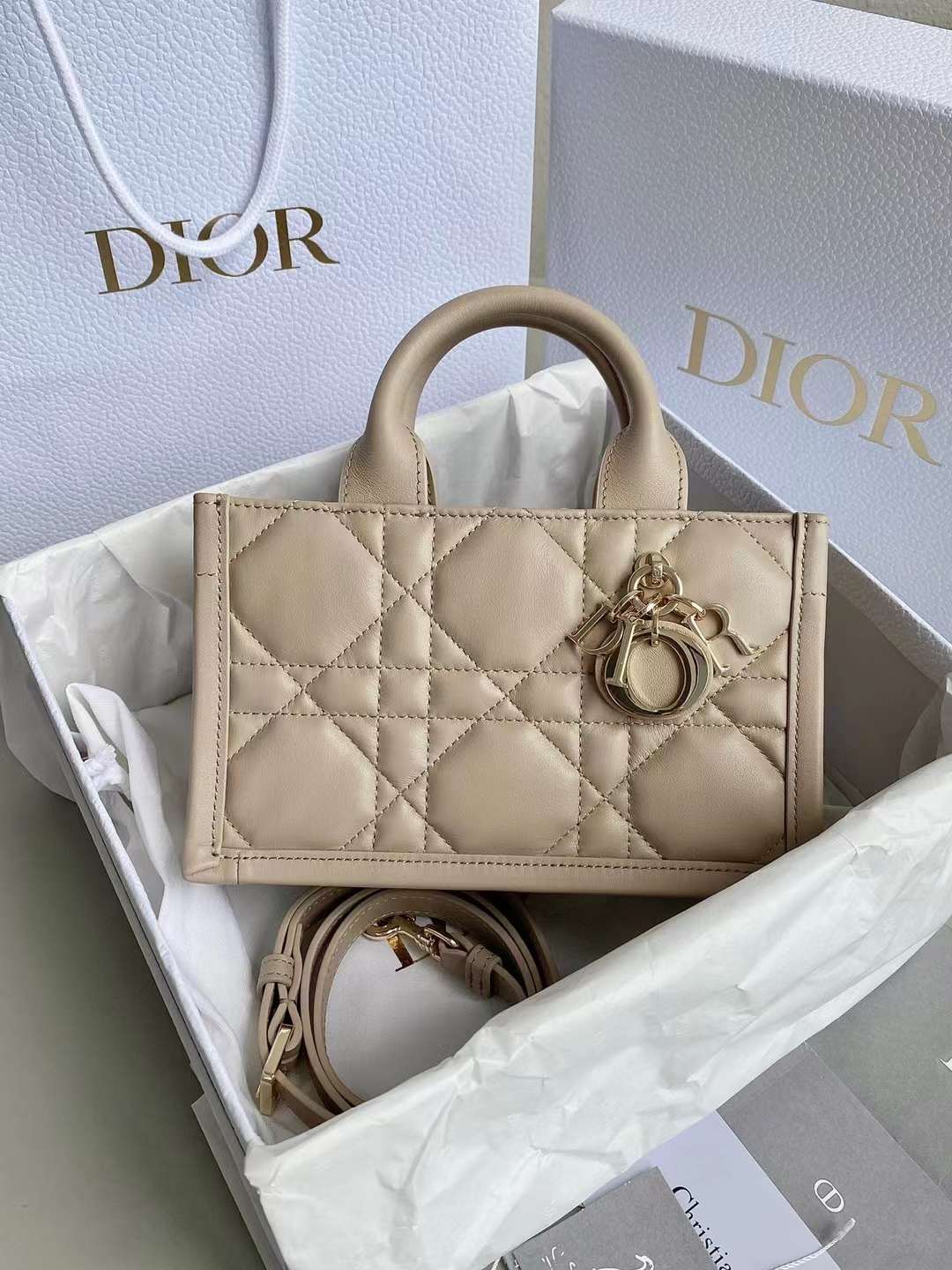 DIOR BOOK TOTE MINI 背帶托特包 米色