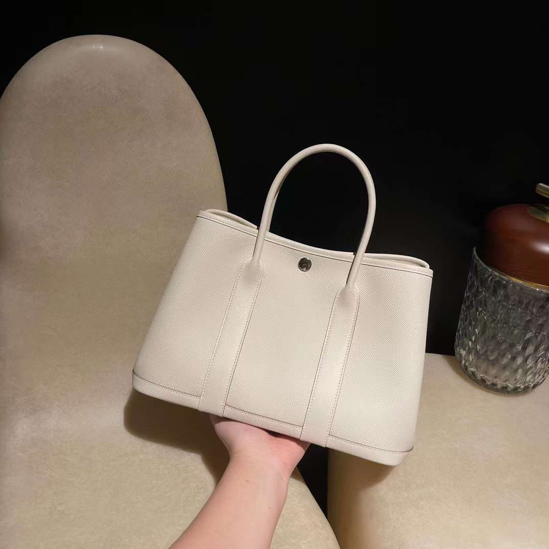 HERMES GARDEN PARTY BAG EPSOM皮 10奶昔白 30/36