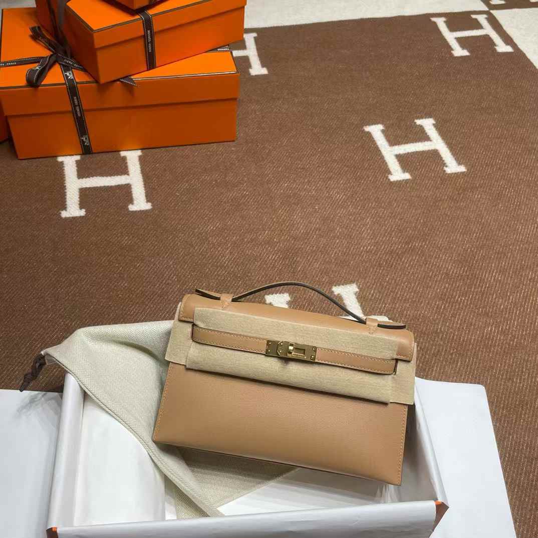 Hermes Kelly pochette 一代手拿包 瑪薩拉茶色 金扣