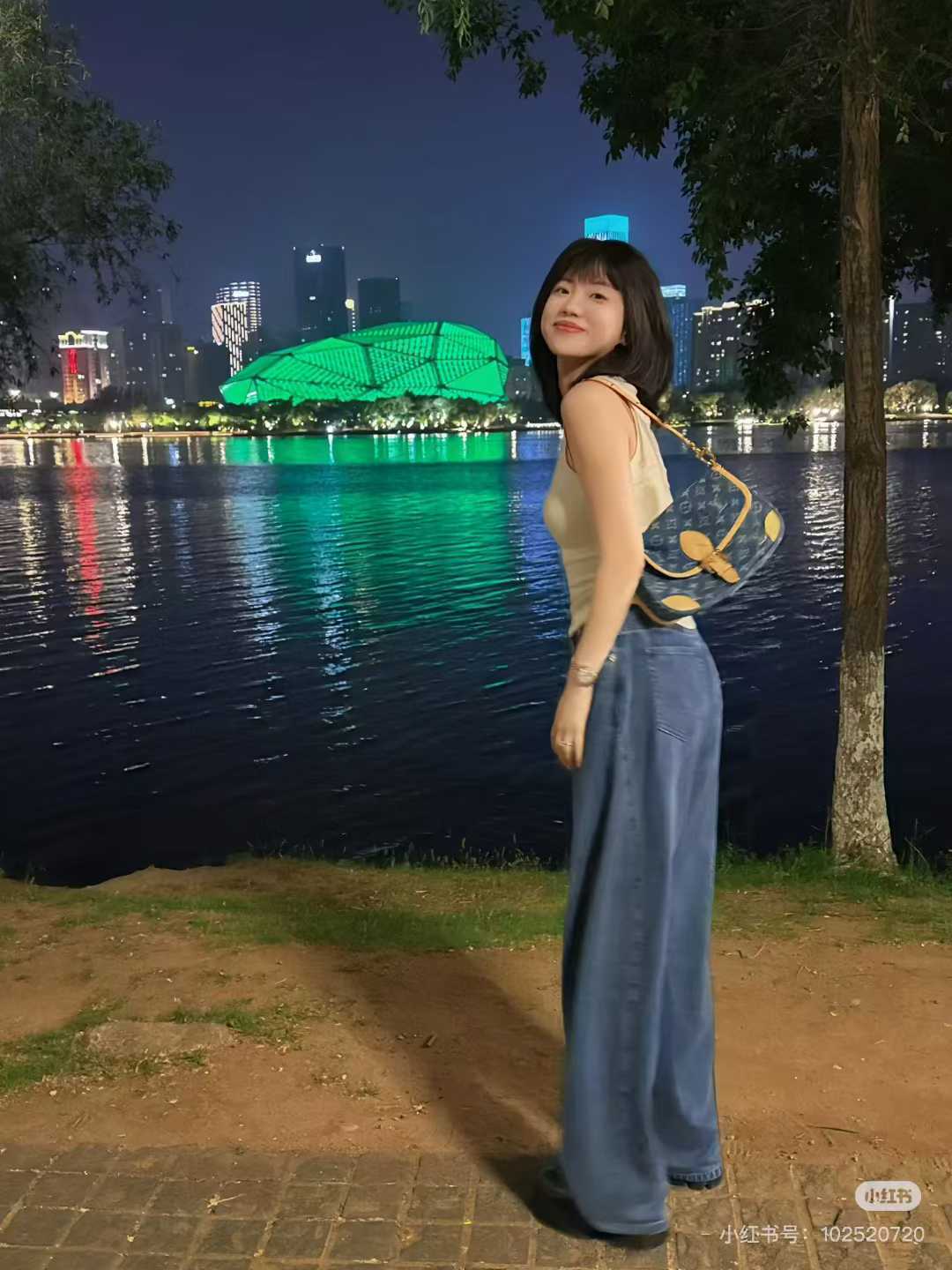 Louis Vuitton 全新 Diane 丹寧牛仔法棍包 163正品晶片