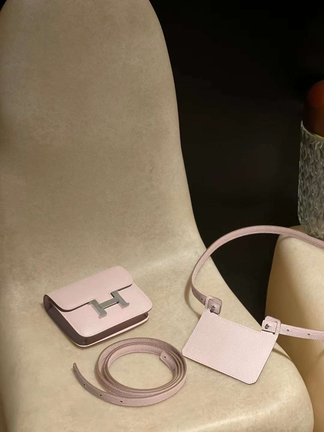 HERMES CONSTANCE SLIM EPSOM 09夢幻粉紫 銀扣 康康腰包 升級改良版