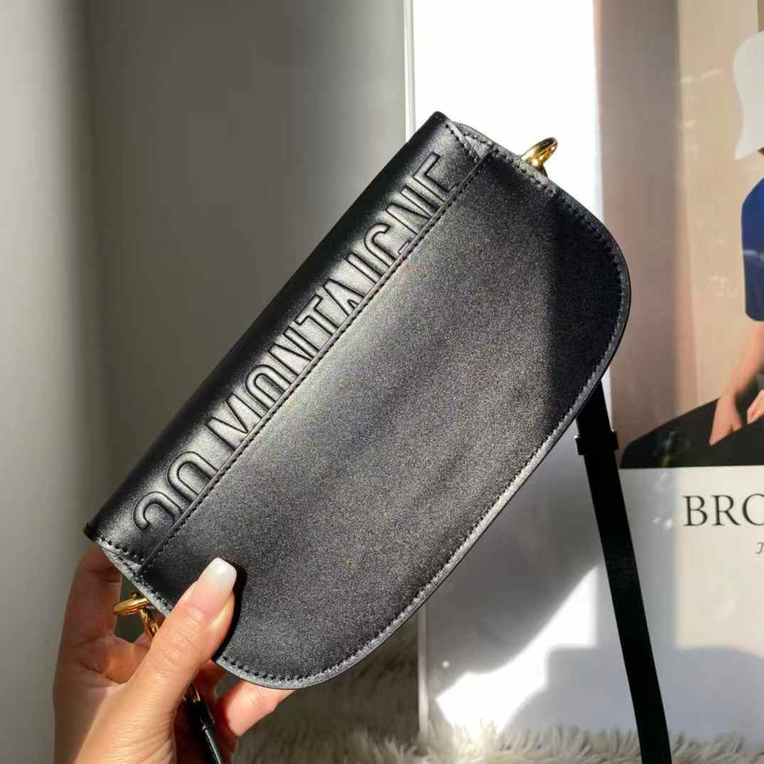DIOR EAST-WEST BOBBY 新款 全皮黑馬鞍包
