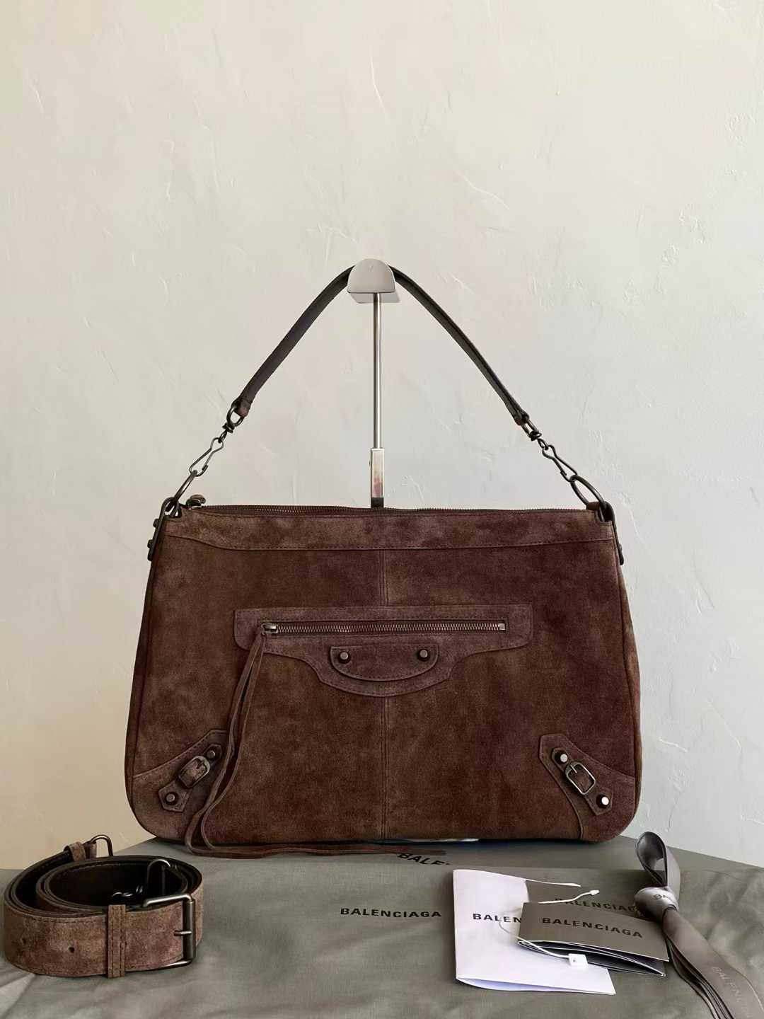 BALEN_GAGA le city moto 麂皮 深棕色