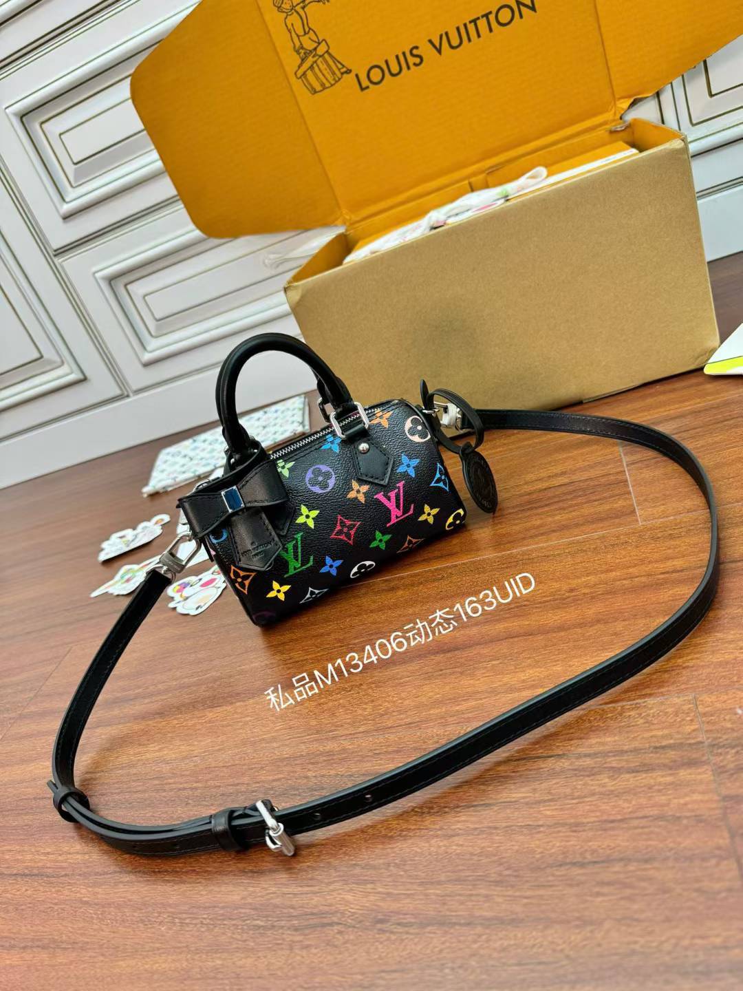 Louis Vuitton Speedy nano 村上隆聯名 黑三彩