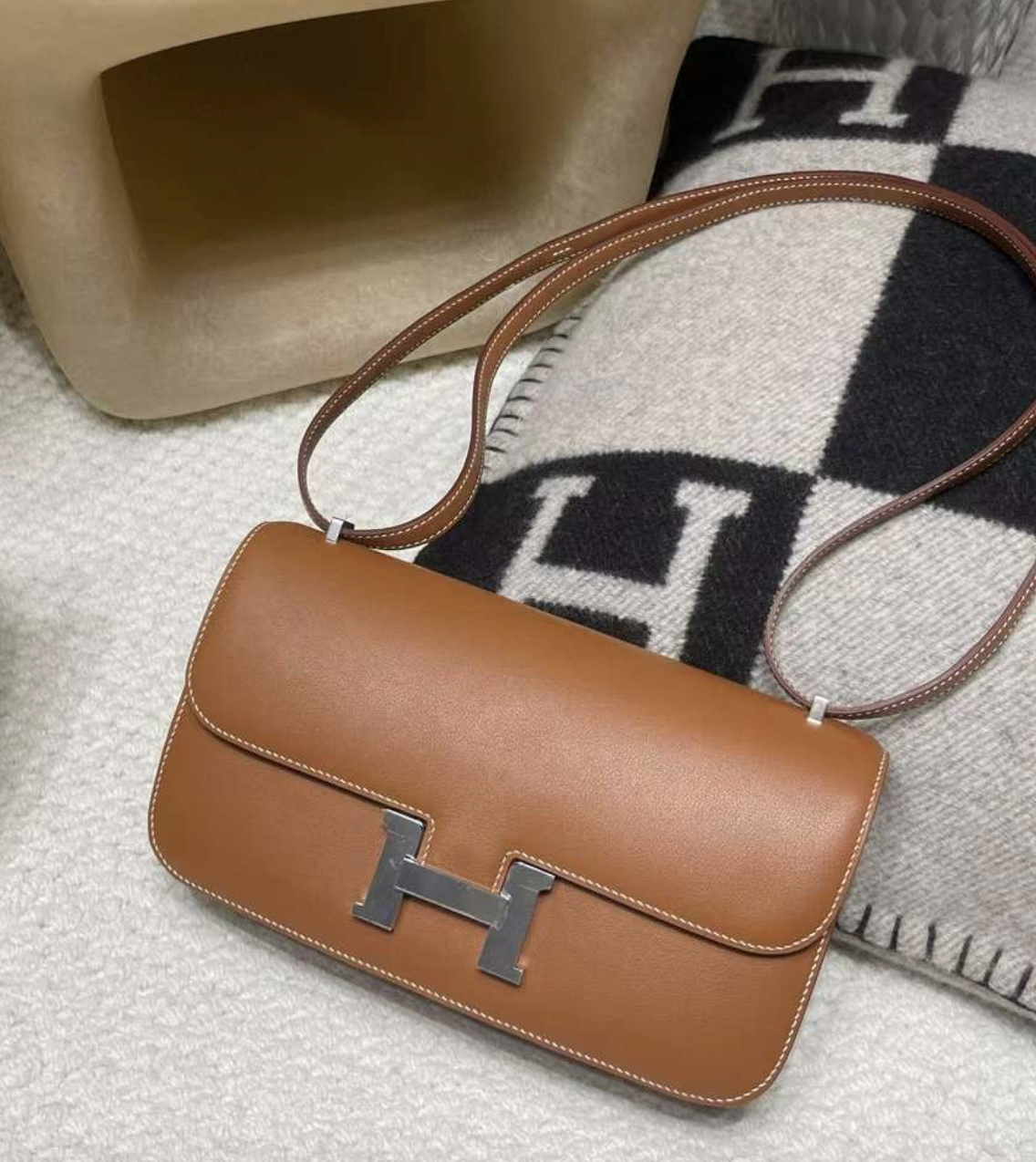 HERMES CONSTANCE ELAN SWIFT皮 37金棕 康康包