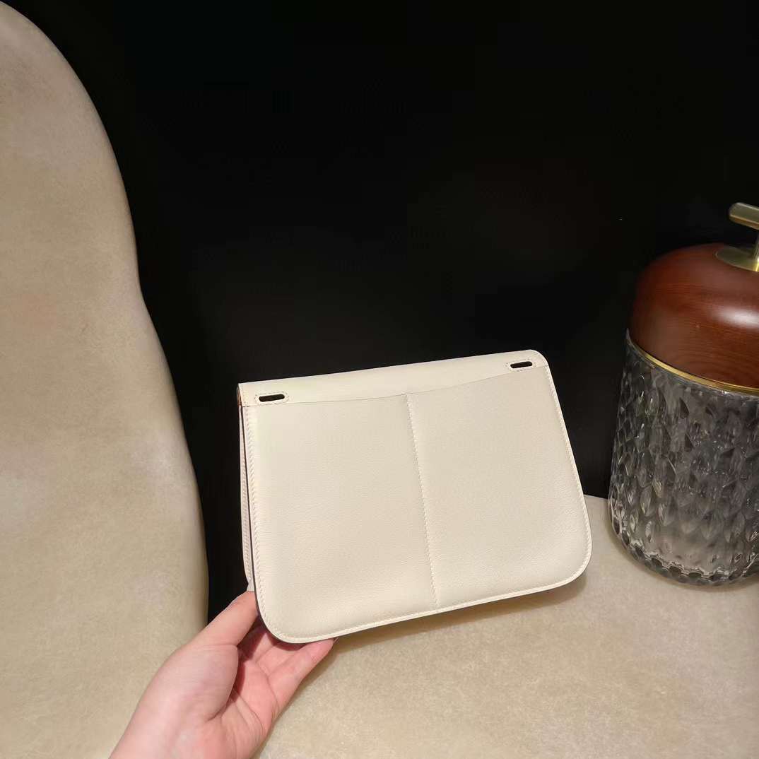 HERMES HALZAN SWIFT皮 I2 奶油白 拼 2S芝麻色 25/31