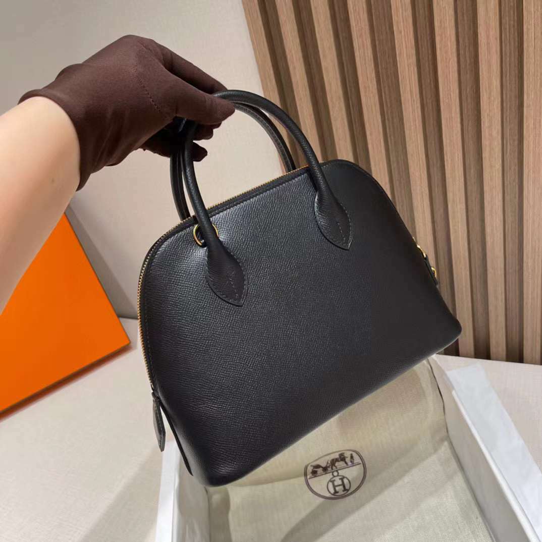 HERMES BOLIDE 1923 EPSOM皮 89 黑色 保齡球包 25CM [HE0090-550]