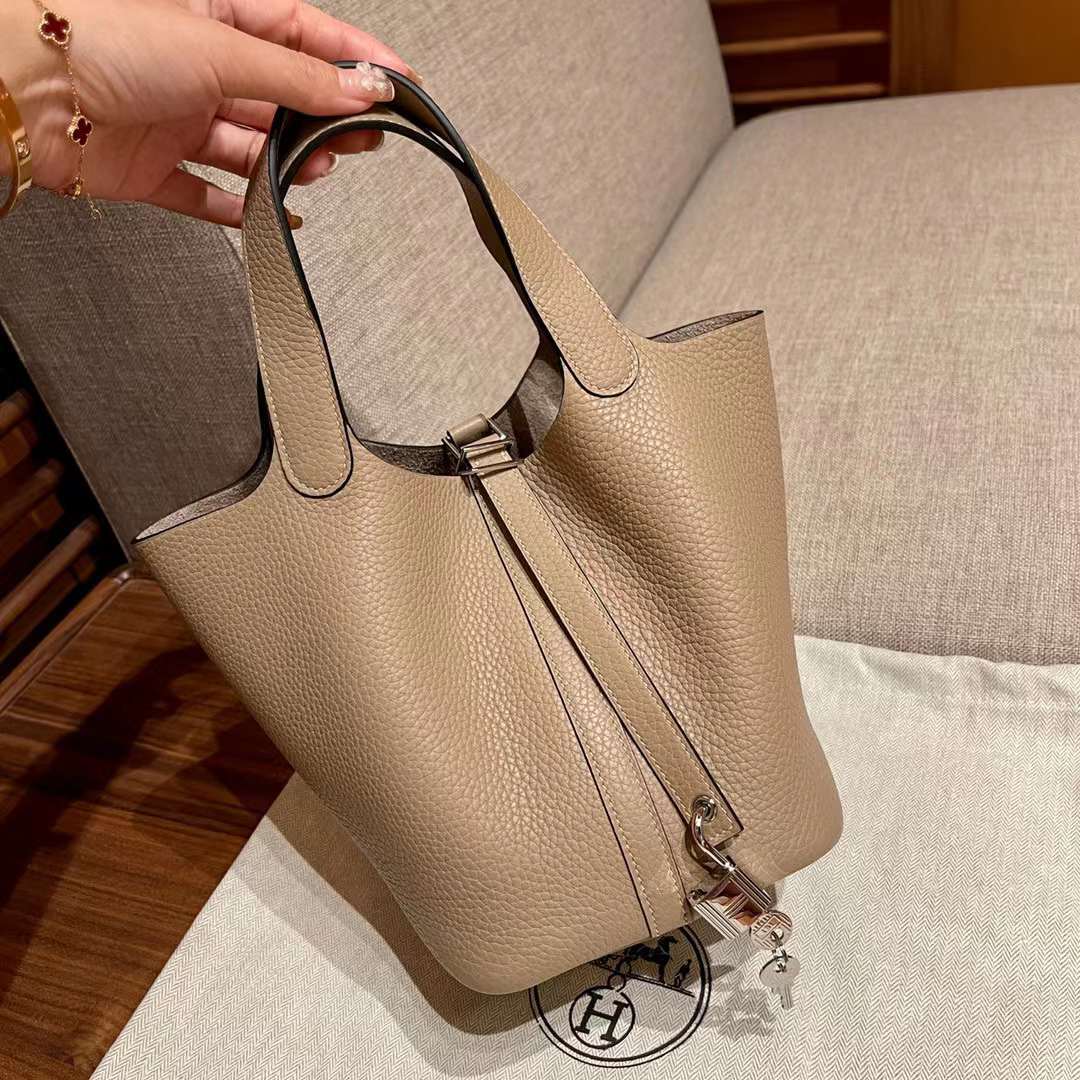 HERMES PICOTIN LOCK CK81 斑鳩灰菜籃子 18/22 [HE0011-280.300]