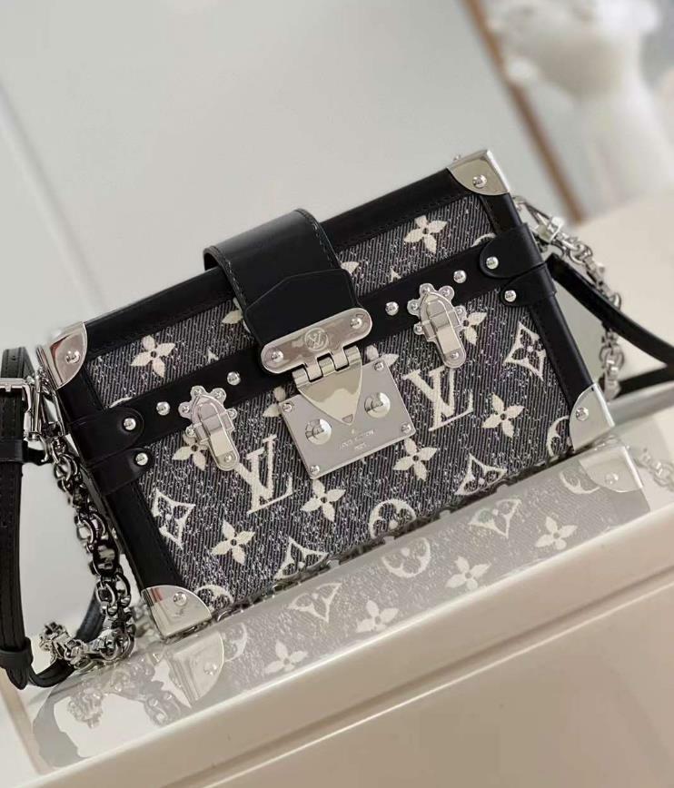 LV PETITE MALLE 黑牛仔提花硬盒子包