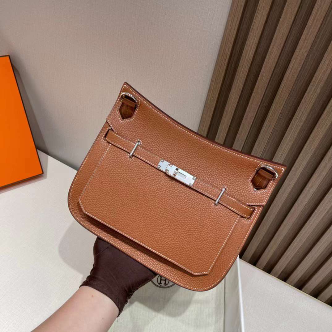 HERMES JYPSIERE CLEMENCE皮 37金棕 吉普賽包 28CM
