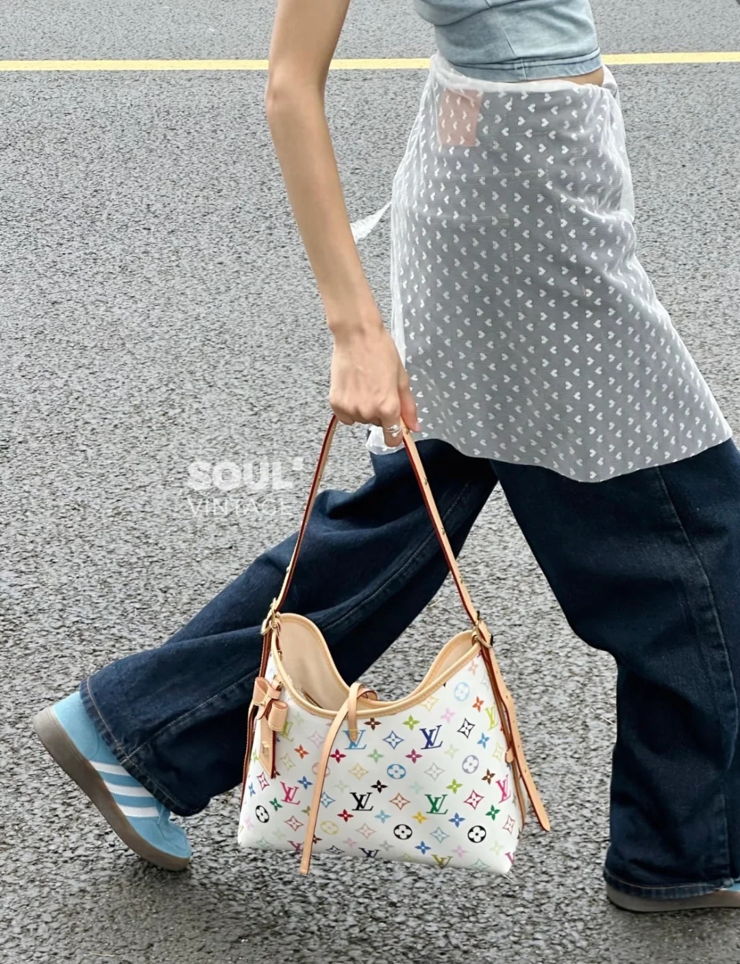 LV CARRY ALL 村上隆聯名 白三彩 小號