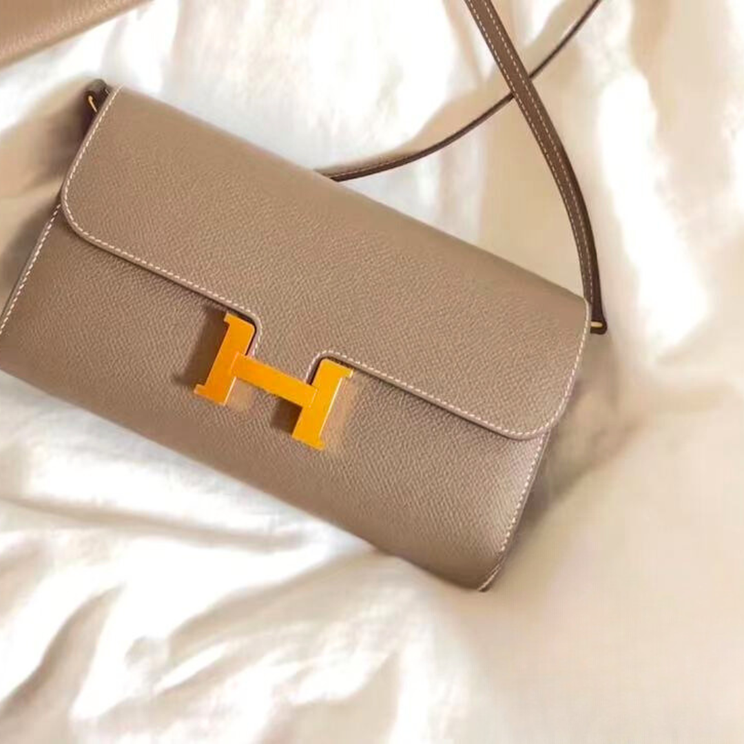 HERMES CONSTANCE LONG TO GO WOC EPSOM 18大象灰 金扣