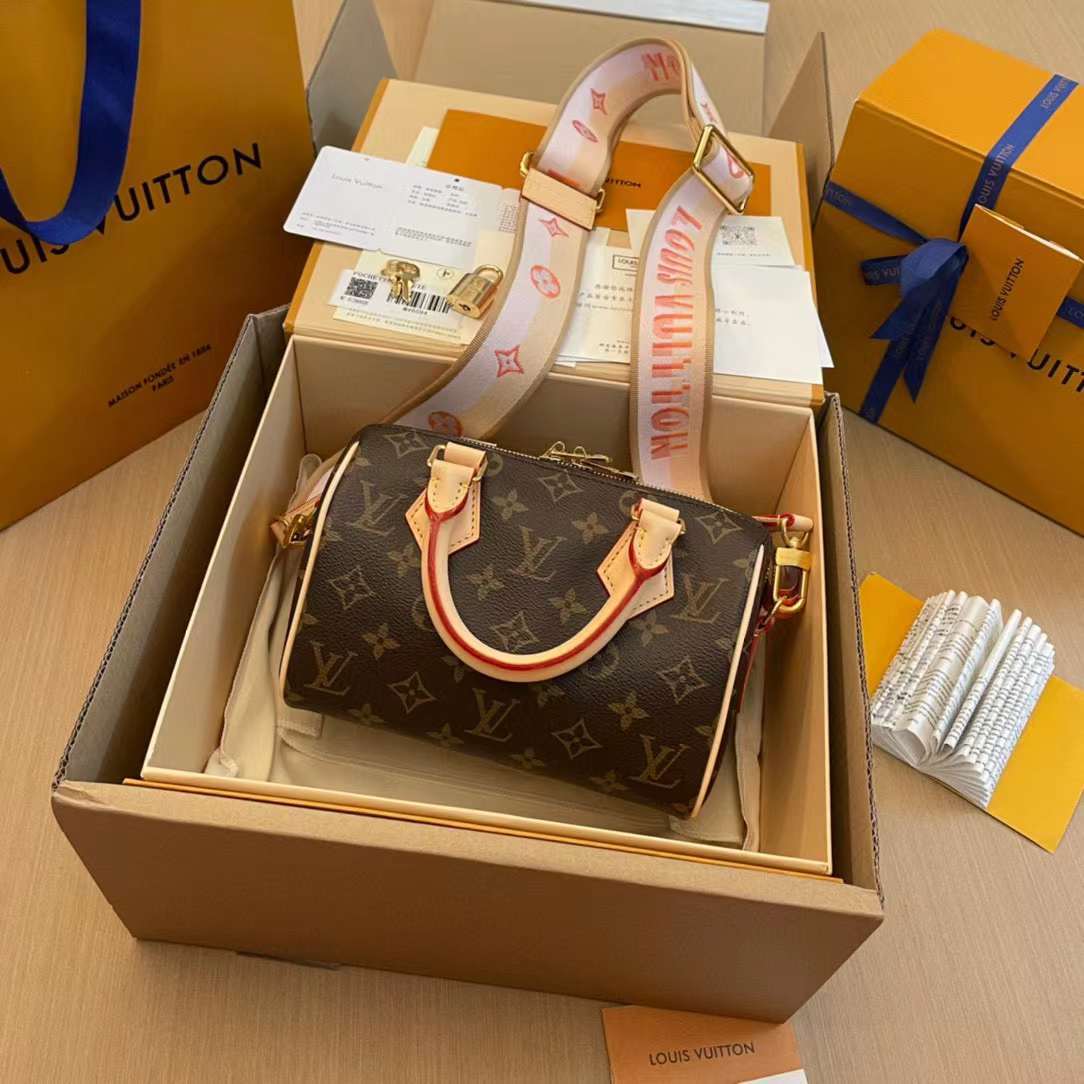 LV SPEEDY BANDOULIERE 20 波士頓包 新色蜜桃粉寬肩帶 M46594