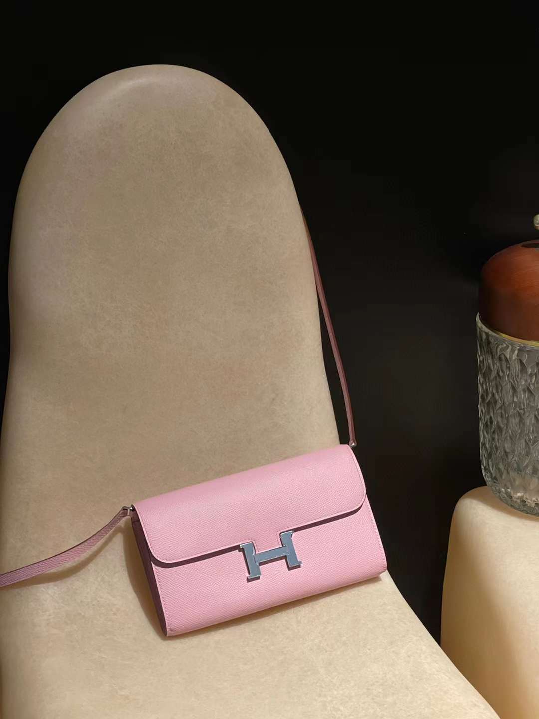 HERMES CONSTANCE LONG TO GO WOC EPSOM X9錦葵紫 銀扣