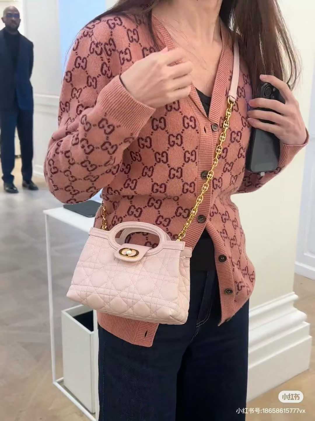 Dior Jolie Top Handle 珍珠迷你鏈手袋 晚宴包 (兩色)